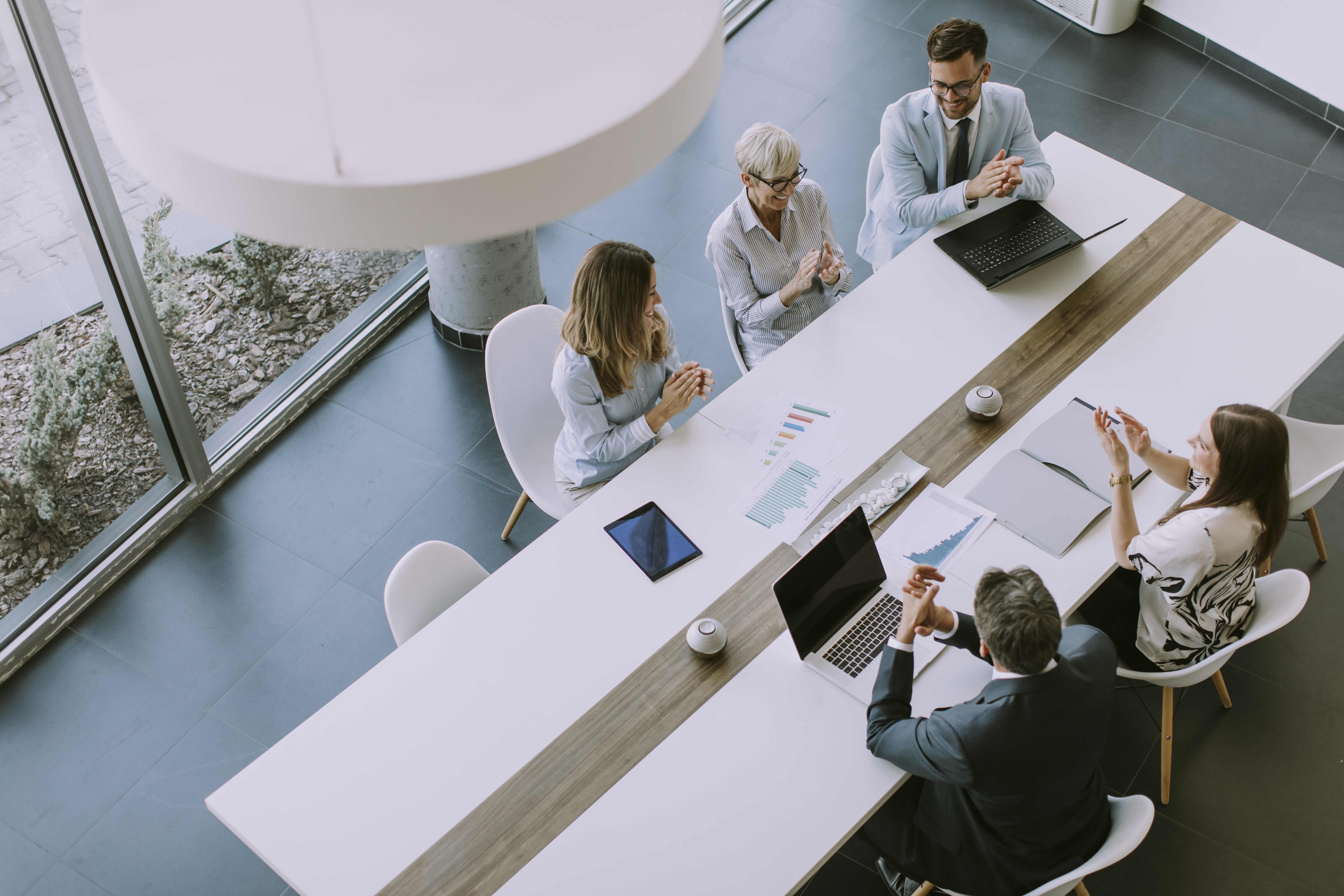 High View Of Business Meeting